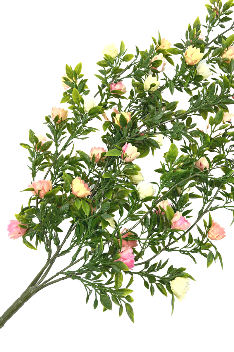 Roses Artificielles Plante Suspendue Crème/Rose 75cm
